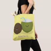 Cute happy kawaii kosnots cartoon illustratie tote bag (Dichtbij)