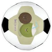 Cute happy kawaii kosnots cartoon illustratie voetbal (Gedraaid)