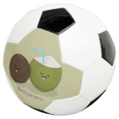 Cute happy kawaii kosnots cartoon illustratie voetbal (Drie kwart)