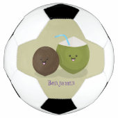 Cute happy kawaii kosnots cartoon illustratie voetbal (Voorkant)