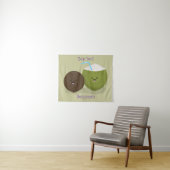 Cute happy kawaii kosnots cartoon illustratie wandkleed (In Situ (horizontaal))