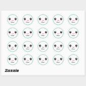 Cute Happy Kawaii Smile Customizable Sticker Teal (Vel)