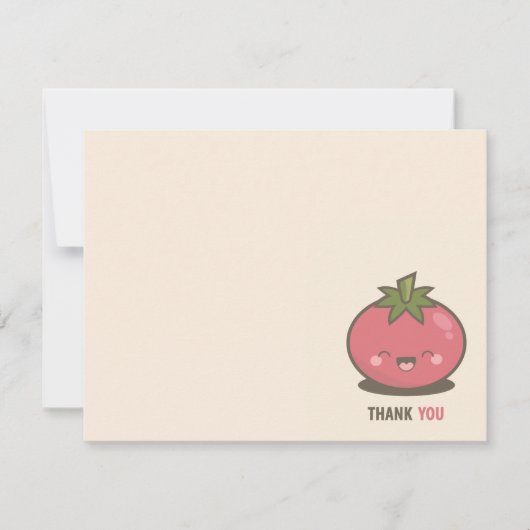 Cute Happy Kawaii Tomato Dank je Bedankkaart (Voorkant)