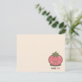 Cute Happy Kawaii Tomato Dank je Bedankkaart (Staand voorkant)