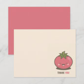 Cute Happy Kawaii Tomato Dank je Bedankkaart (Voorkant / Achterkant)