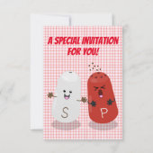 Cute happy kawaii zout en peper cartoon kaart (Achterkant)