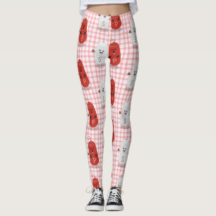 Cute happy kawaii zout en peper cartoon leggings