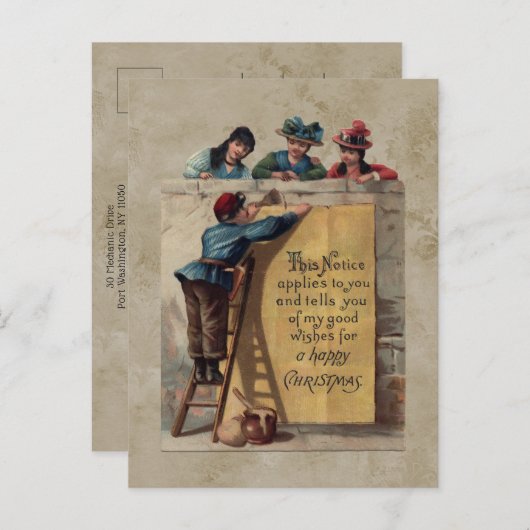 Cute  Happy Kerstgroet Briefkaart (Voorkant / Achterkant)