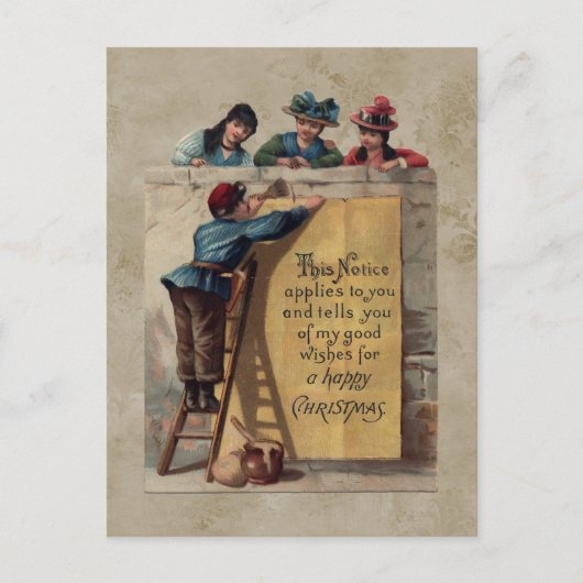 Cute  Happy Kerstgroet Briefkaart (Voorkant)