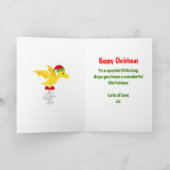 Cute Happy Kerstmis Dinosaur T Rex Kaart (Binnen)