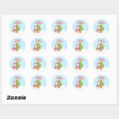Cute Happy Kerstmis Penguin Sailor Gift Ronde Sticker (Vel)