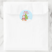 Cute Happy Kerstmis Penguin Sailor Gift Ronde Sticker (Tas)