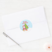 Cute Happy Kerstmis Penguin Sailor Gift Ronde Sticker (Envelop)