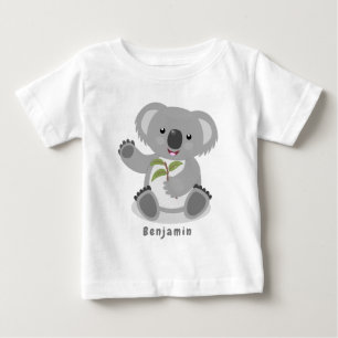 Cute happy koala waving cartoon illustratie