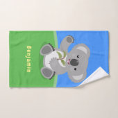 Cute happy koala waving cartoon illustratie bad handdoek (Handdoek)