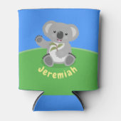 Cute happy koala waving cartoon illustratie blikjeskoeler (Voorkant)