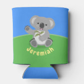 Cute happy koala waving cartoon illustratie blikjeskoeler (Achterkant)