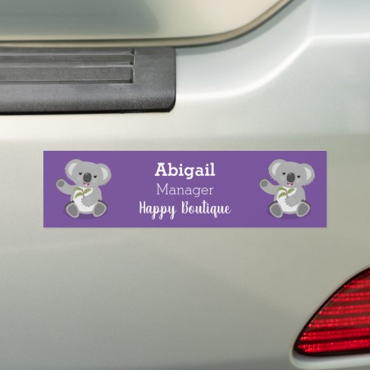Cute happy koala waving cartoon illustratie bumpersticker (Op auto)