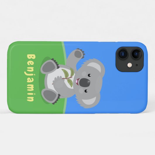 Cute happy koala waving cartoon illustratie Case-Mate iPhone case (Achterkant (horizontaal))