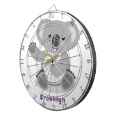 Cute happy koala waving cartoon illustratie dartbord (Voorkant Rechts)