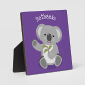 Cute happy koala waving cartoon illustratie fotoplaat (Voorkant)