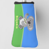 Cute happy koala waving cartoon illustratie golfheadcover (Draai 90)