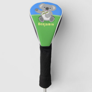 Cute happy koala waving cartoon illustratie golfheadcover