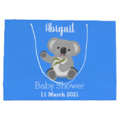 Cute happy koala waving cartoon illustratie groot cadeauzakje (Achterkant)