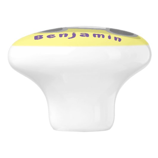 Cute happy koala waving cartoon illustratie keramische knop (Zijkant)