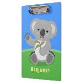 Cute happy koala waving cartoon illustratie klembord (Links)