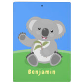 Cute happy koala waving cartoon illustratie klembord (Achterkant)