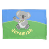 Cute happy koala waving cartoon illustratie kussensloop (Voorkant)