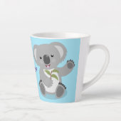 Cute happy koala waving cartoon illustratie latte mok (Rechts)
