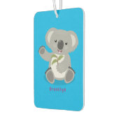 Cute happy koala waving cartoon illustratie luchtverfrisser (Links)