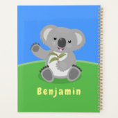 Cute happy koala waving cartoon illustratie planner (Achterkant)