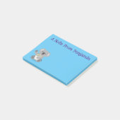 Cute happy koala waving cartoon illustratie post-it® notes (Schuin)