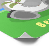 Cute happy koala waving cartoon illustratie poster (Hoek)