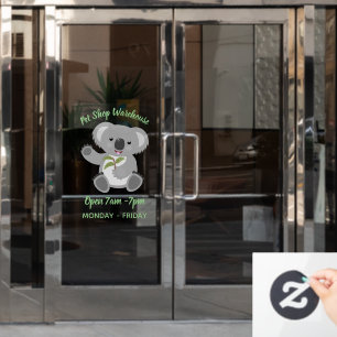 Cute happy koala waving cartoon illustratie raamsticker