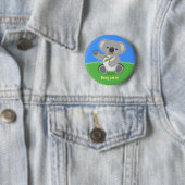 Cute happy koala waving cartoon illustratie ronde button 5,7 cm (In situ)