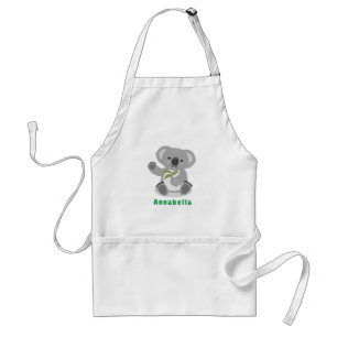Cute happy koala waving cartoon illustratie standaard schort