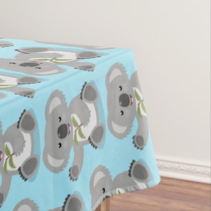 Cute happy koala waving cartoon illustratie tafelkleed