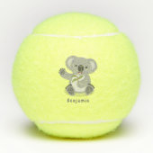 Cute happy koala waving cartoon illustratie tennisballen (Voorkant)