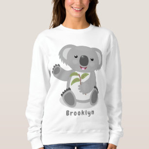 Cute happy koala waving cartoon illustratie trui