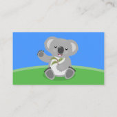 Cute happy koala waving cartoon illustratie visitekaartje (Achterkant)