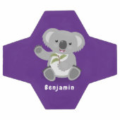 Cute happy koala waving cartoon illustratie voetbal (Enkel)