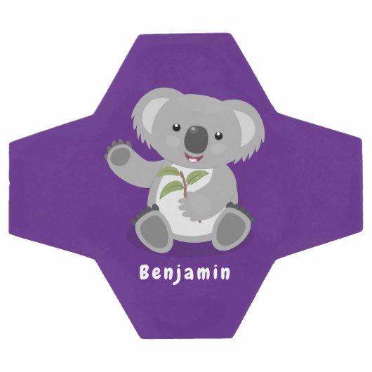 Cute happy koala waving cartoon illustratie voetbal (Enkel)