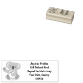 Cute happy koala waving cartoon illustration rubbe rubberstempel (Gestempeld)