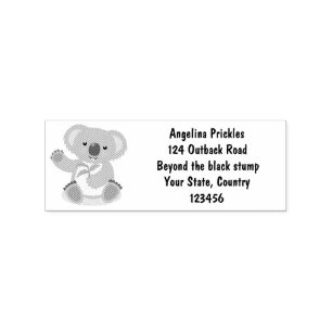 Cute happy koala waving cartoon illustration rubbe rubberstempel