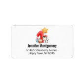 Cute Happy Koe 1e verjaardag Etiket (Voorkant)