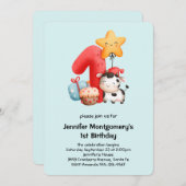 Cute Happy Koe 1e verjaardag Kaart (Voorkant / Achterkant)